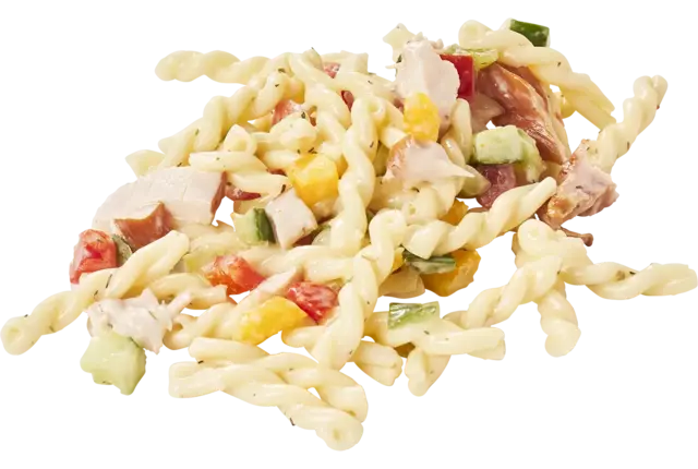 Pasta salade gerookte vega kip tray 5x20 kist 2 trays